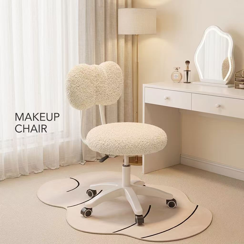 Office Furniture For Home - Cute Boucle Swivel Office Chair 360°