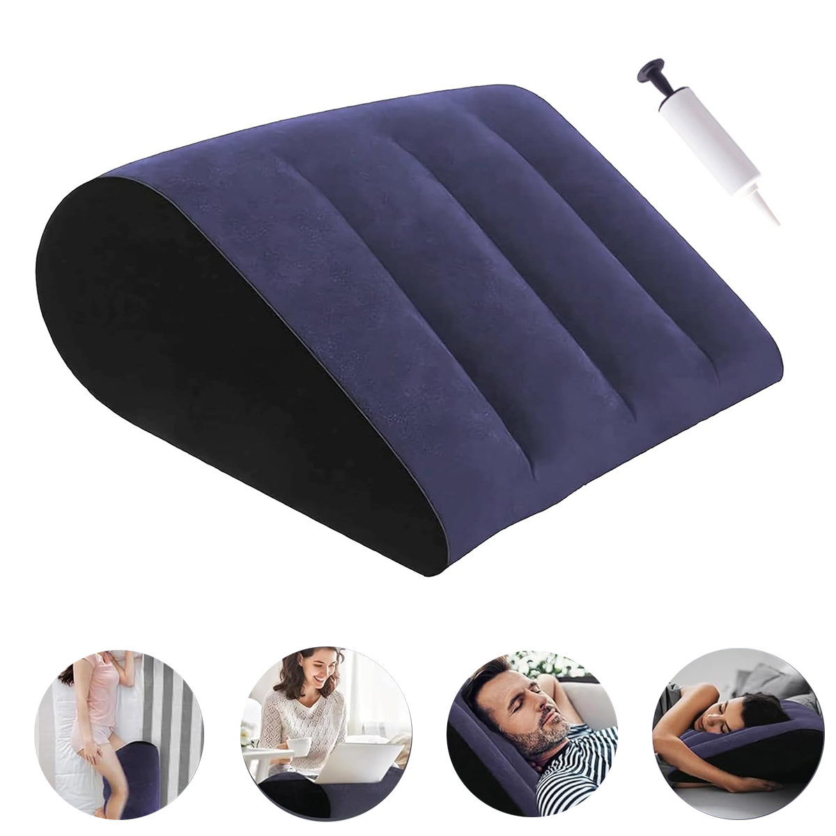 Office Furniture For Home - Inflatable Wedge Pillow Purple Ergonomic Back