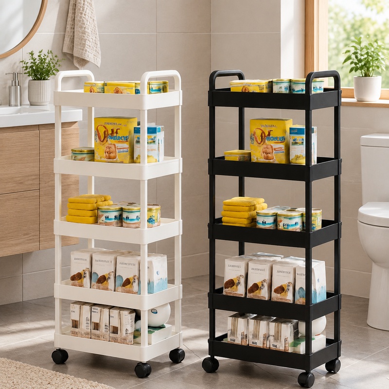 Book Cart Rolling - 5-Tier Rolling Storage Cart with Wheels,