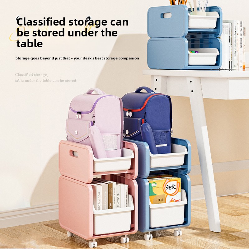 Book Cart Rolling - Home Backpack Storage Cart Books Organizer