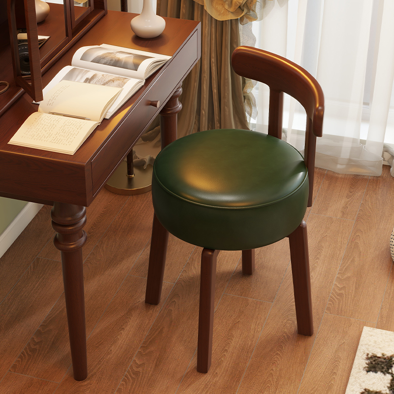 Office Furniture For Home - Solid wood rotating dressing chair, leather