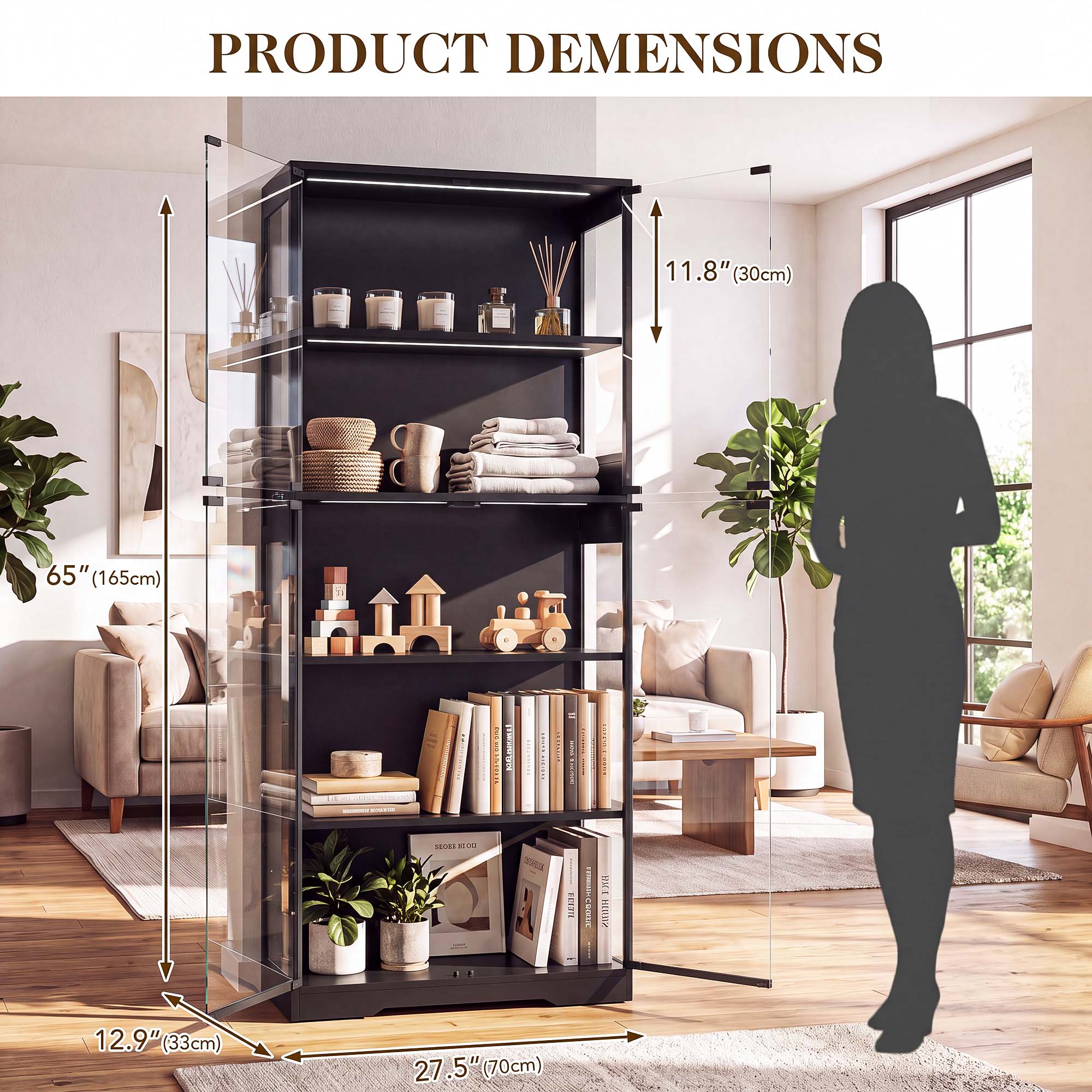 TCGBKAF 5‑Tier Display Cabinet - Office Furniture For Home review and price