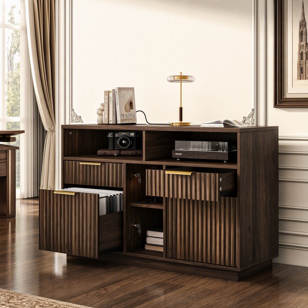 4 Drawer File Cabinet, Fluted  - File Cabinet Lateral review and price