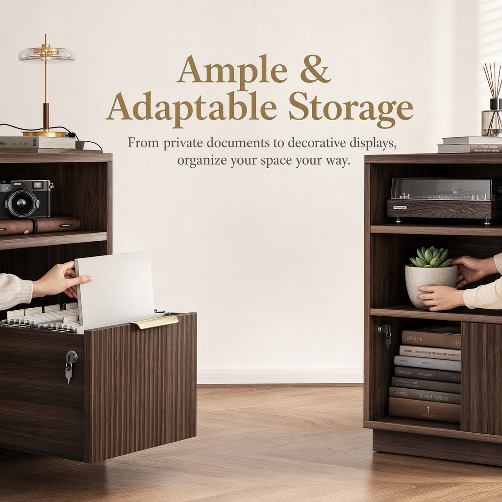 4 Drawer File Cabinet, Fluted  - File Cabinet Lateral review and price