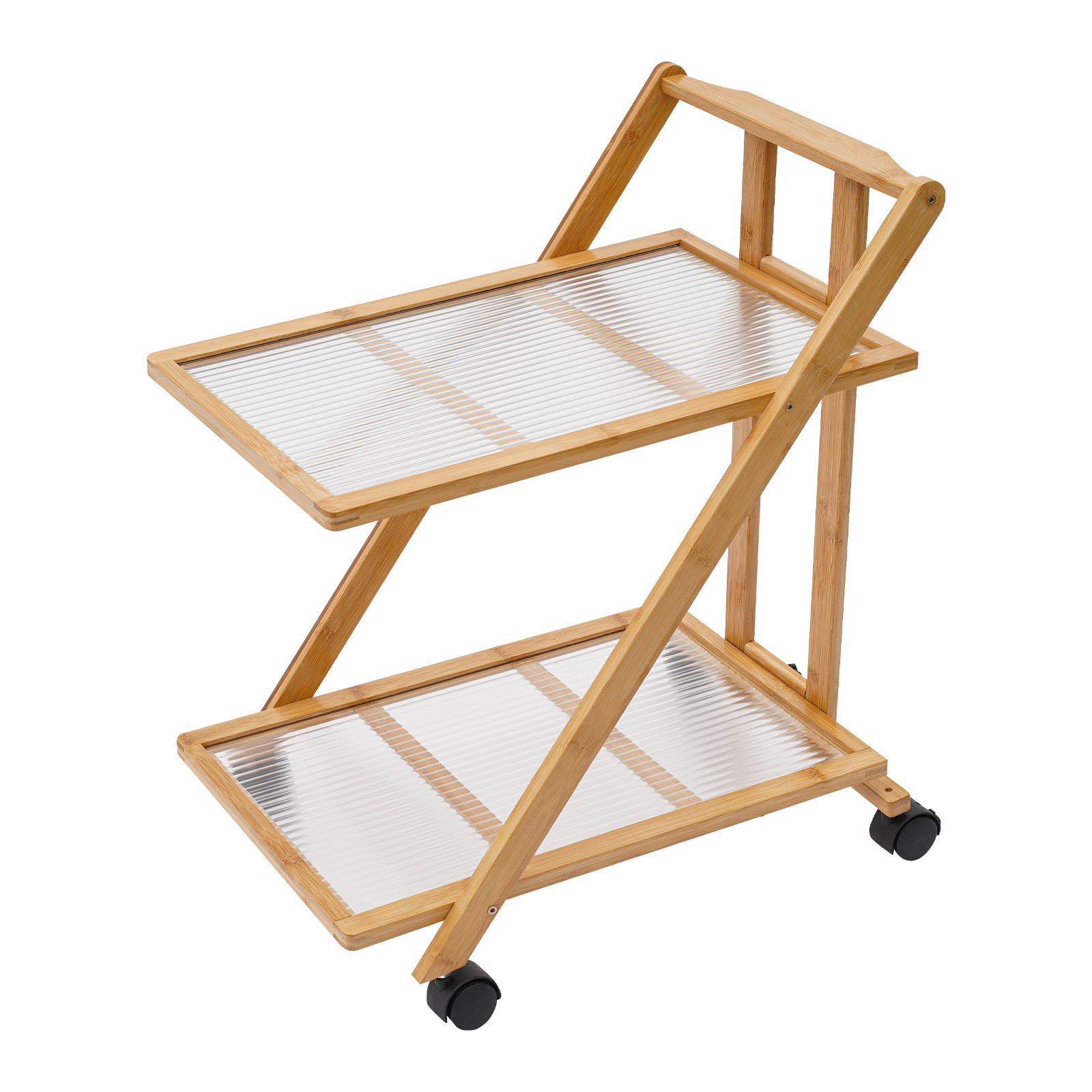 2 Tier Rolling Cart Bamboo Fol - Book Cart Rolling review and price