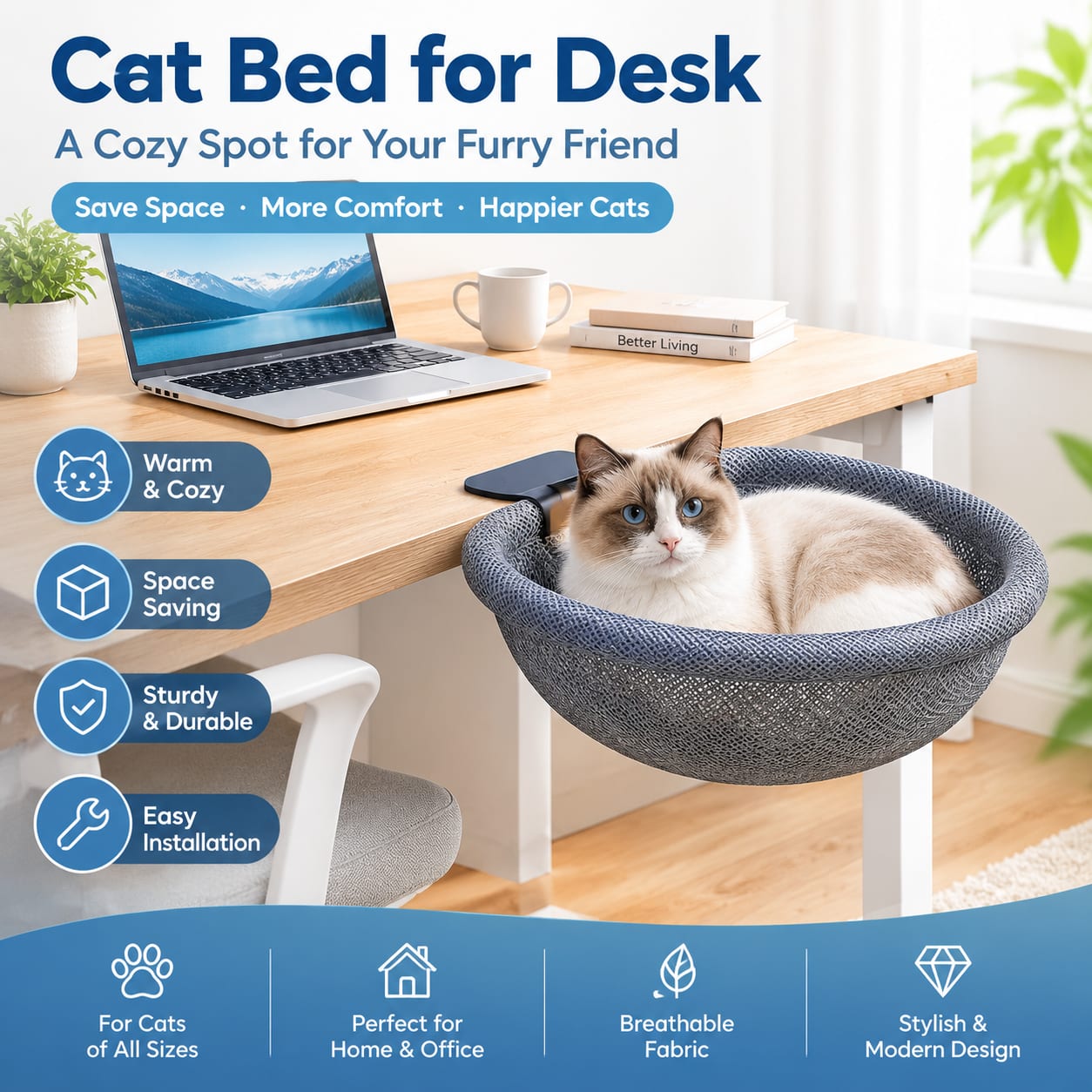 Foldable Breathable Summer Cat - Under Desk Hammock review and price