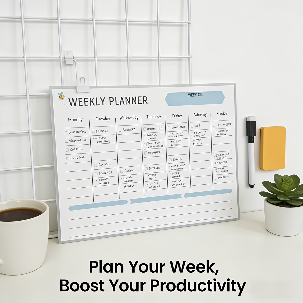 magnetic weekly planner board, - Dry Erase Weekly review and price