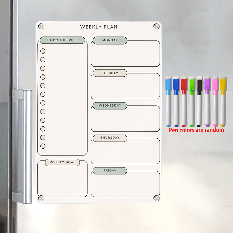 Magnetic weekly planner Board  - Dry Erase Weekly review and price