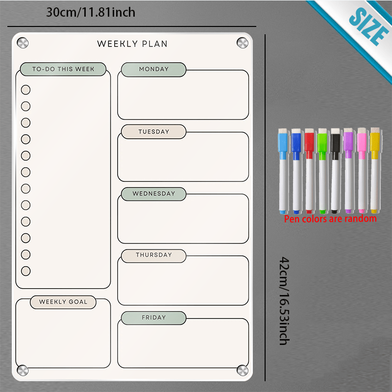 Magnetic weekly planner Board  - Dry Erase Weekly review and price