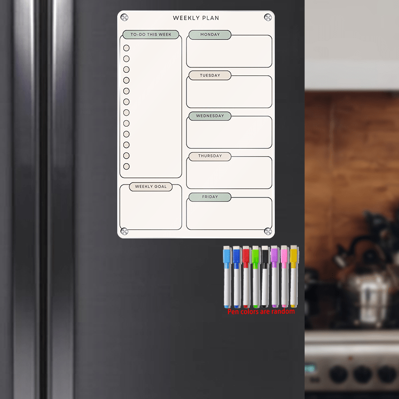 Magnetic weekly planner Board  - Dry Erase Weekly review and price