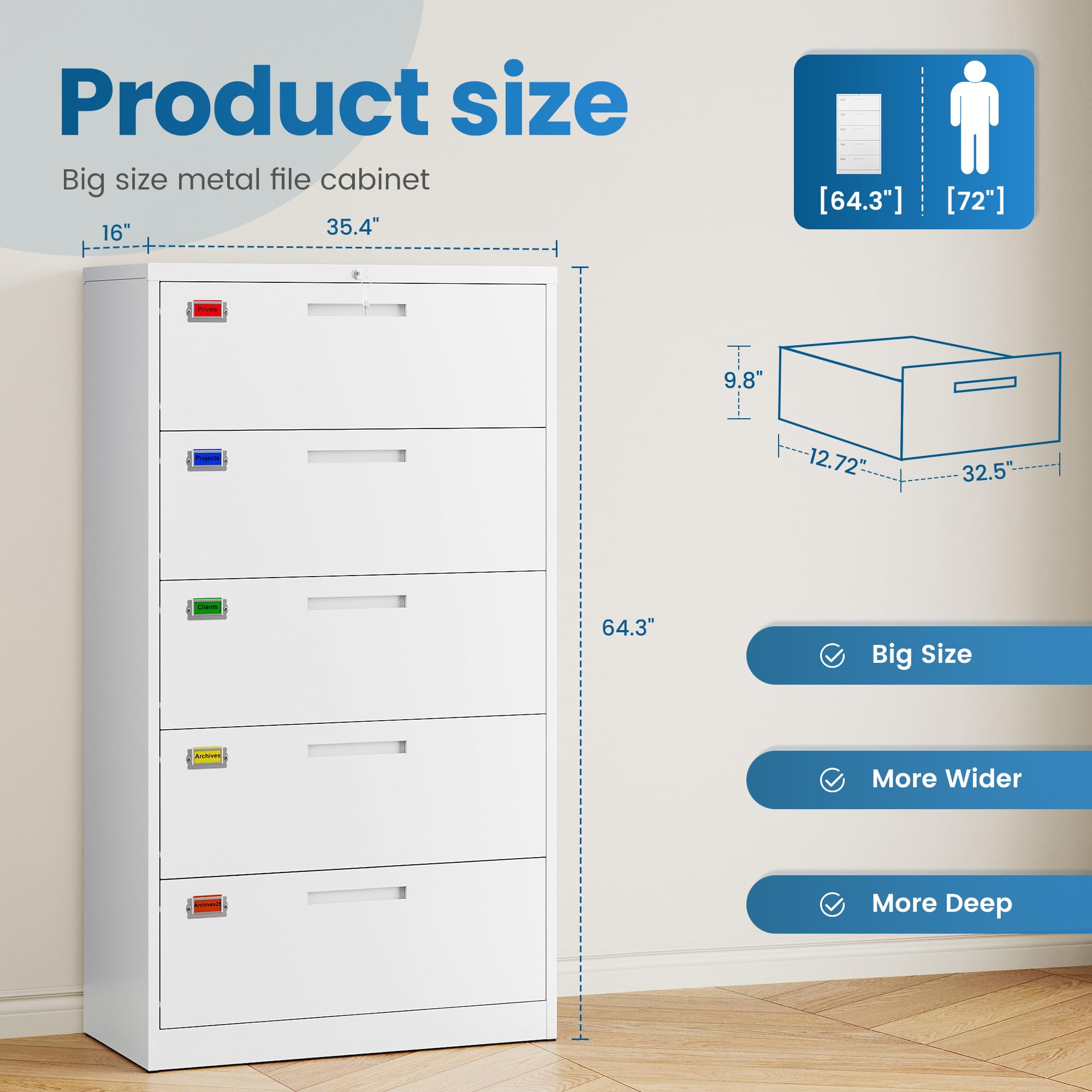 5 Drawer File Cabinet, Lateral - File Cabinet Lateral review and price