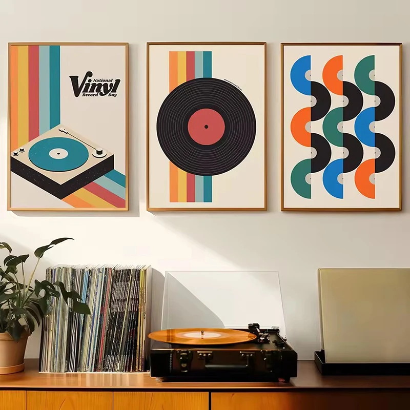 Mid Century Vinyl Record Canva - Office Furniture For Home review and price