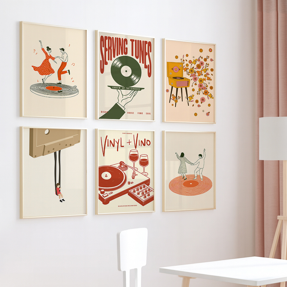 1pc Vintage Music Canvas Poste - Office Furniture For Home review and price
