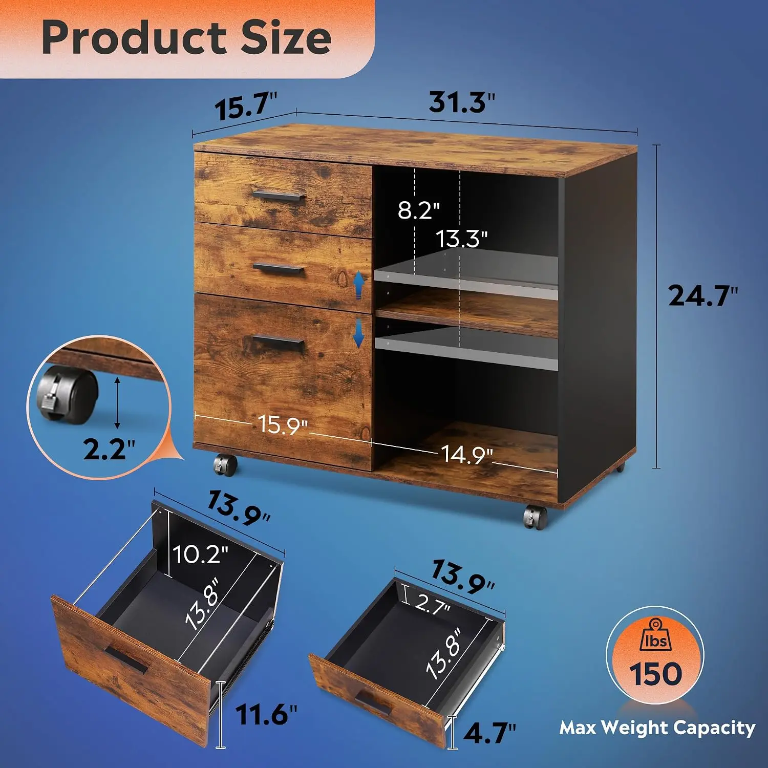 3-Drawer Mobile File Cabinet,  - File Cabinet Lateral review and price