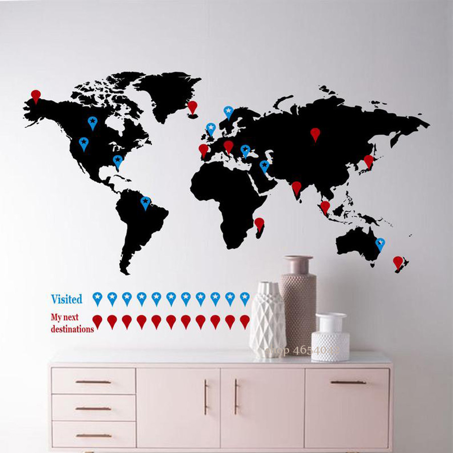 Large World Map Wall Decal Tra - Office Furniture World review and price