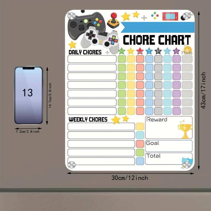 1pc Magnetic Chore Chart-Reusa - Dry Erase Weekly review and price