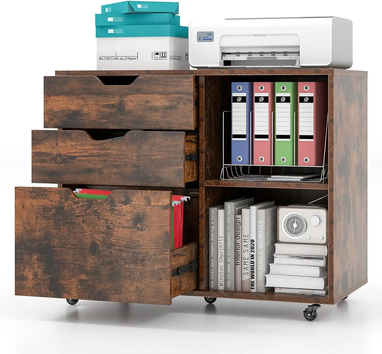 3-Drawer File Cabinet, Mobile  - File Cabinet Lateral review and price