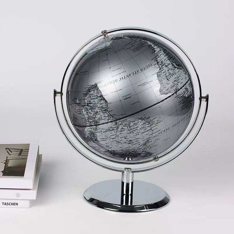 25cm Luxury Silver World Globe - Office Furniture World review and price