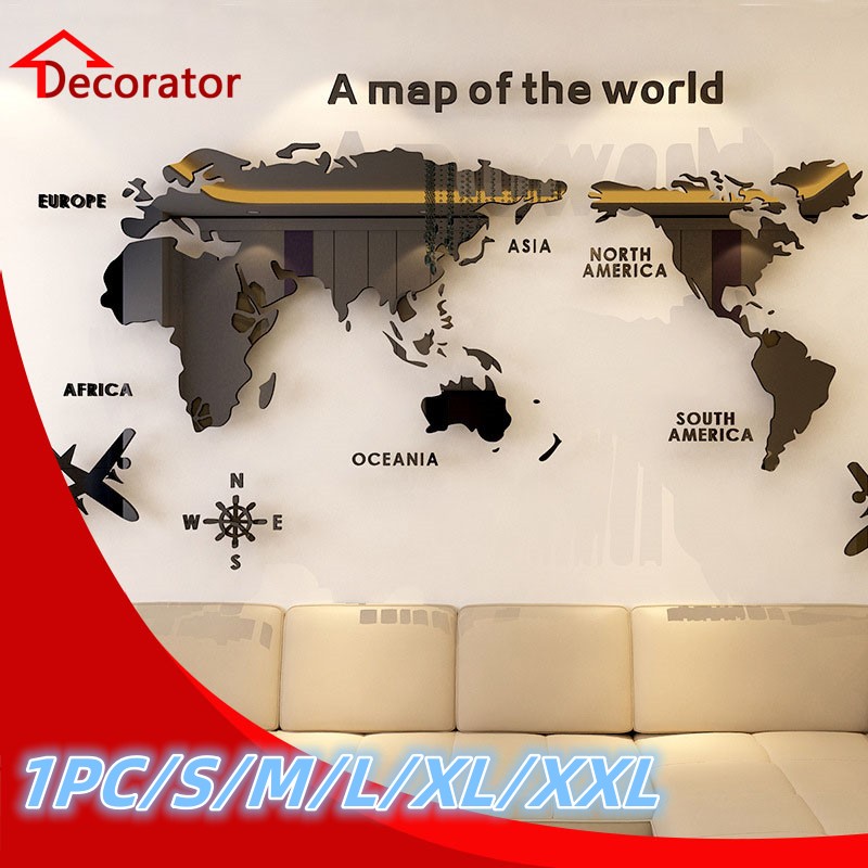 Nordic World Map Acrylic 3D Wa - Office Furniture World review and price