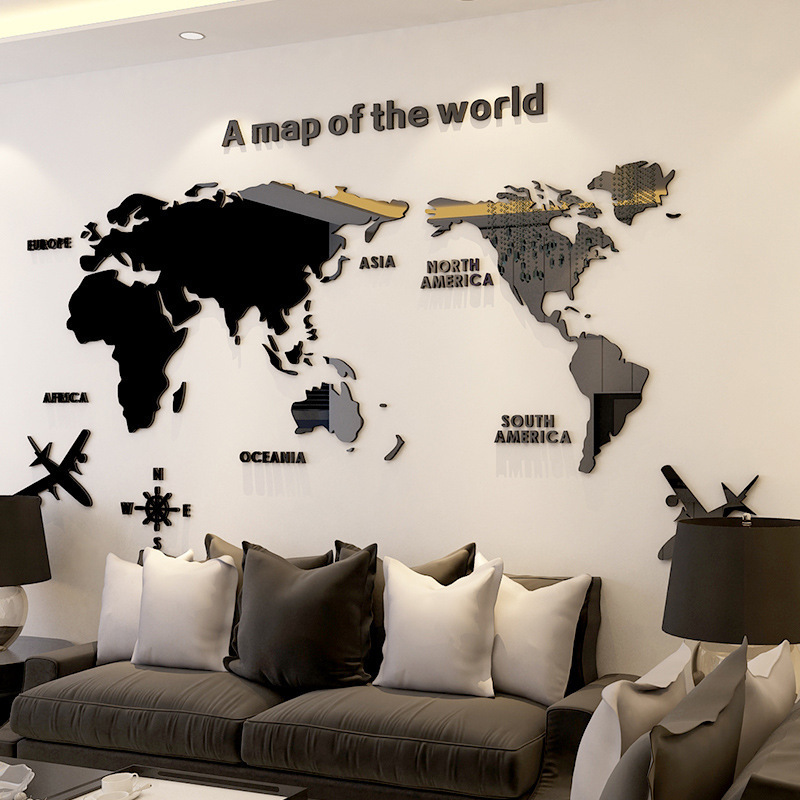Nordic World Map Acrylic 3D Wa - Office Furniture World review and price