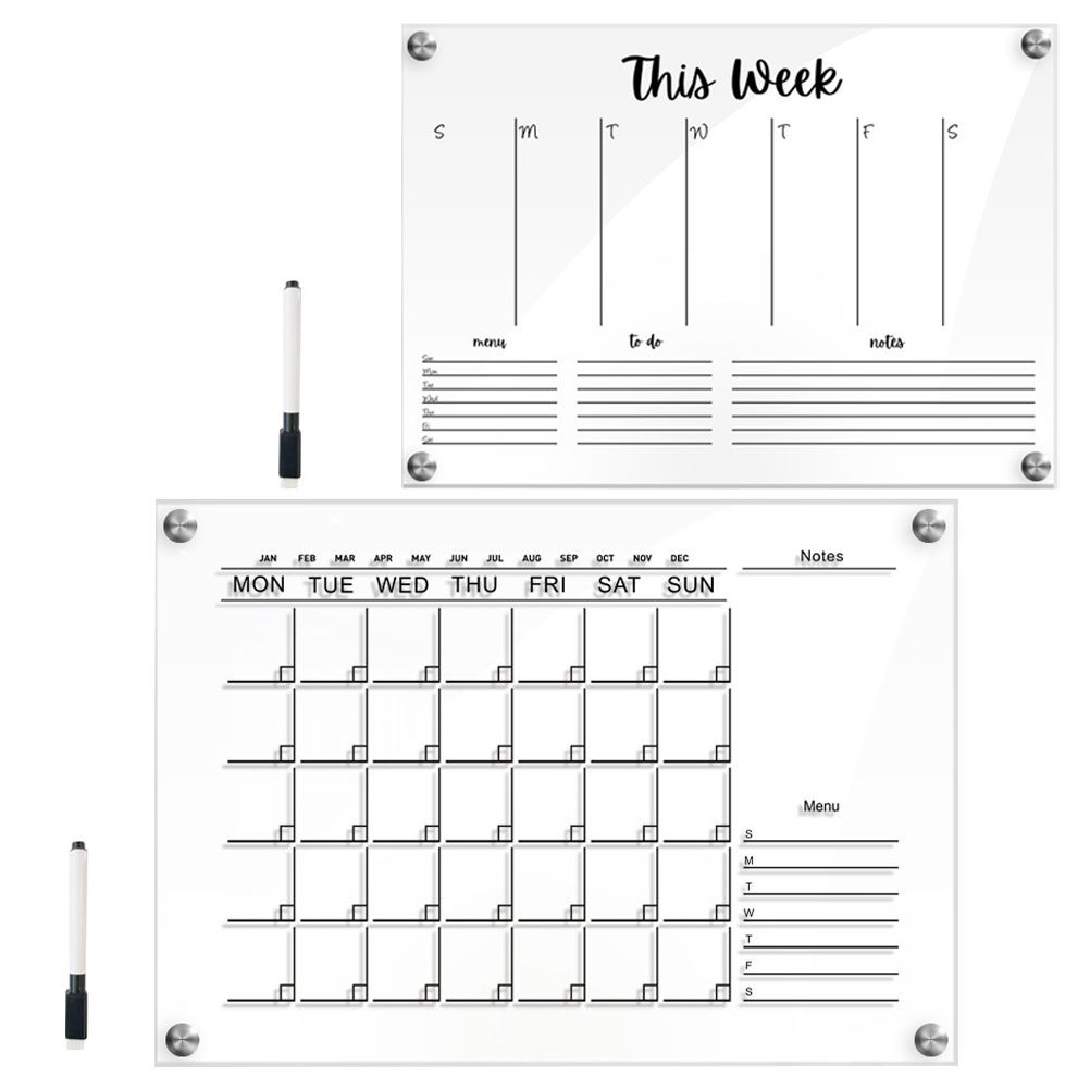 2Sets Clear Acrylic Dry Erase  - Dry Erase Weekly review and price